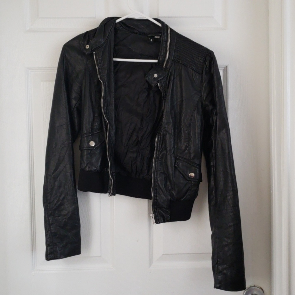 Black (fake) leather jacket